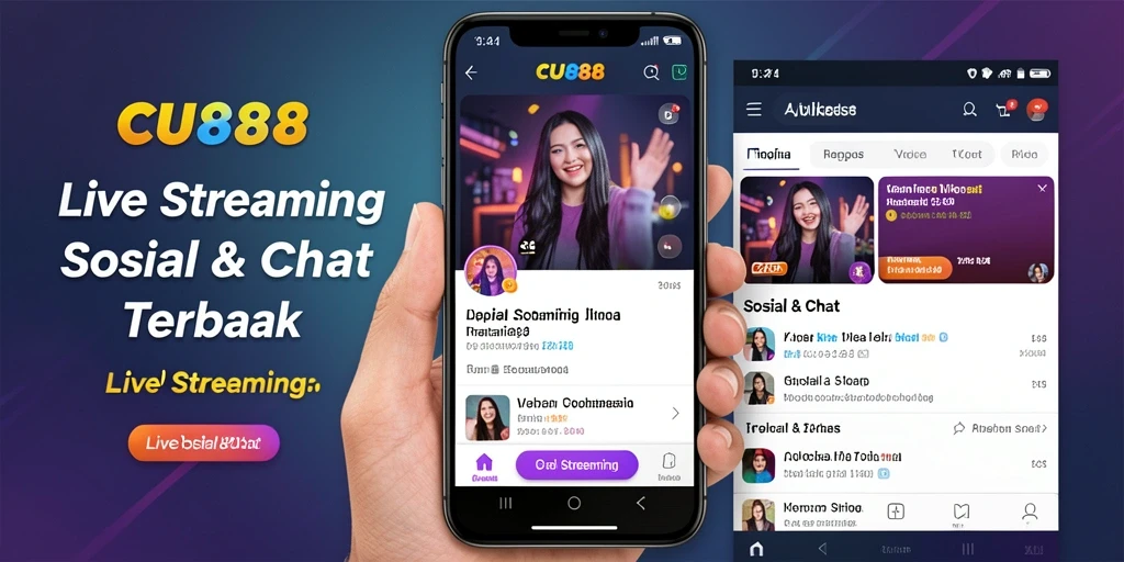 Antarmuka menarik aplikasi CU888 untuk Live Streaming yang interaktif.
