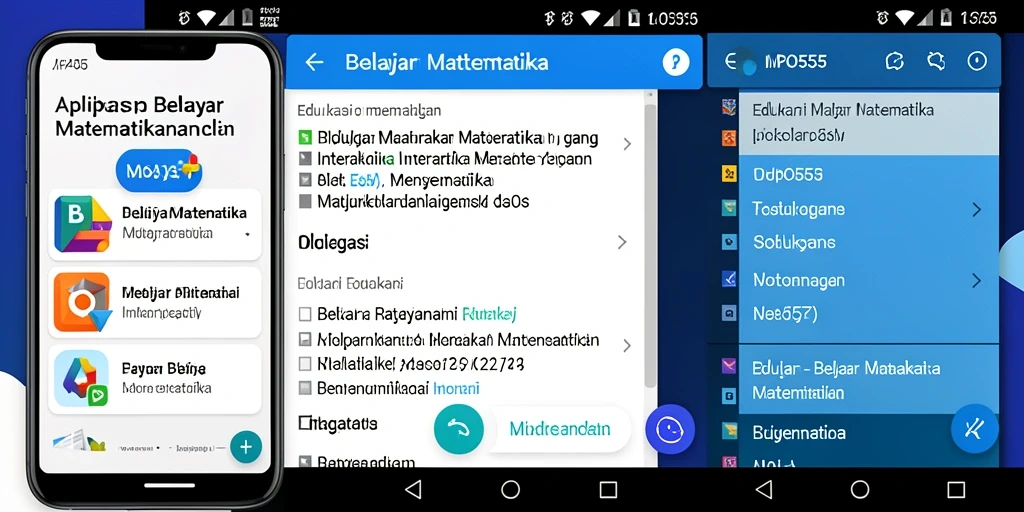 Tampilan antarmuka MPO555 dengan fitur Belajar Matematika interaktif.