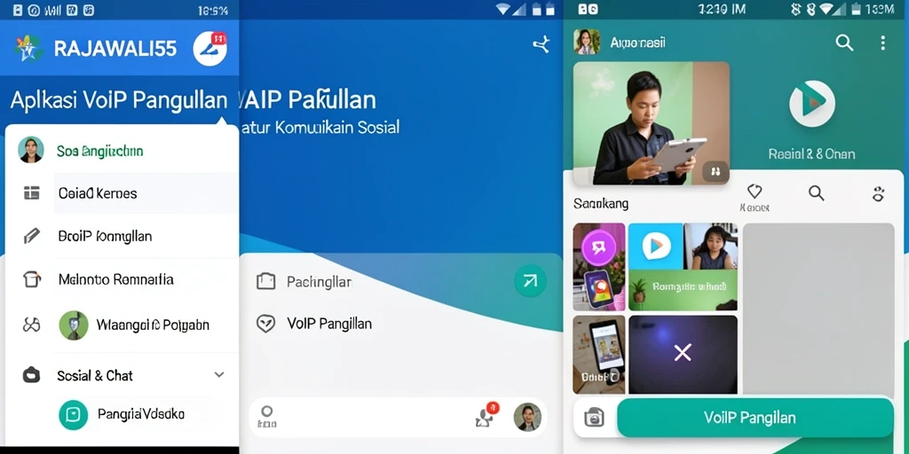 Antarmuka RAJAWALI55 menampilkan fitur VoIP Panggilan yang intuitif.