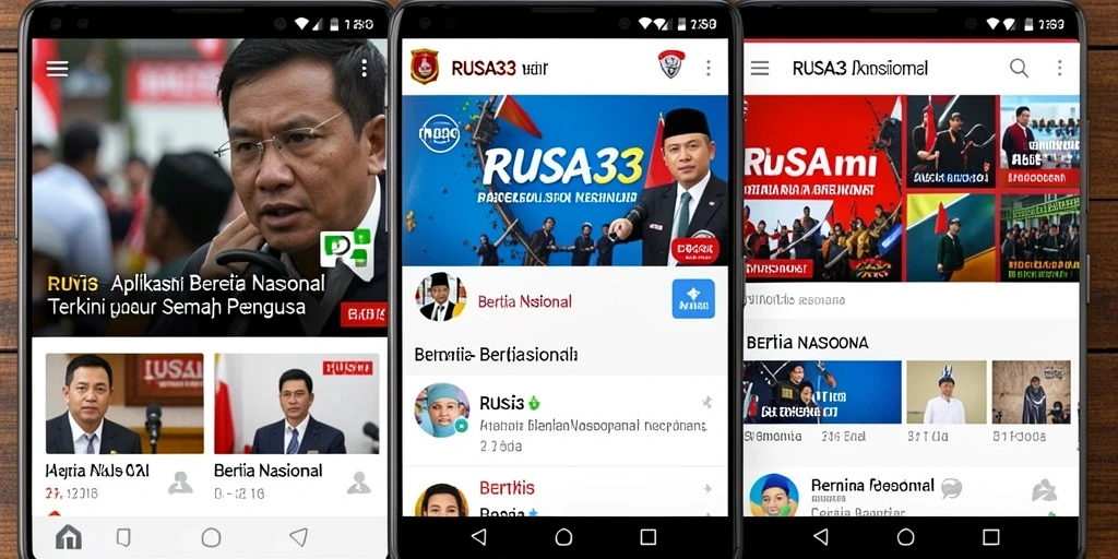 Tampilan antarmuka aplikasi RUSA33 yang menarik dan informatif.