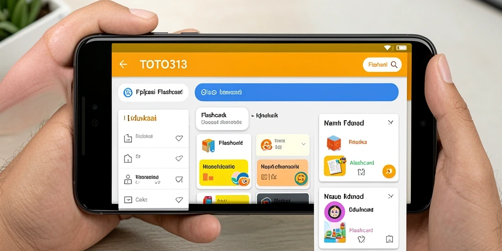 Antarmuka aplikasi TOTO313 yang menarik dan fungsional untuk flashcard.