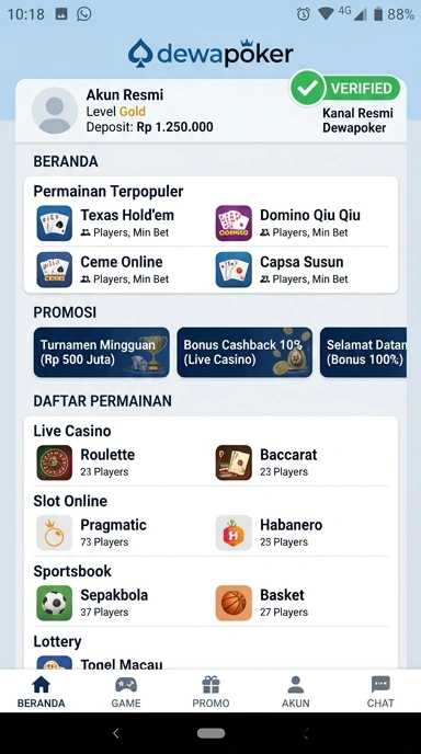 Kanal Resmi Dewapoker untuk Pengguna Android Indonesia